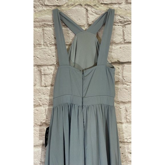 NEW Lulus XS Air of Romance Blue Halter Maxi Dress Bridesmaid Gown Dance 9046 - Picture 7 of 10